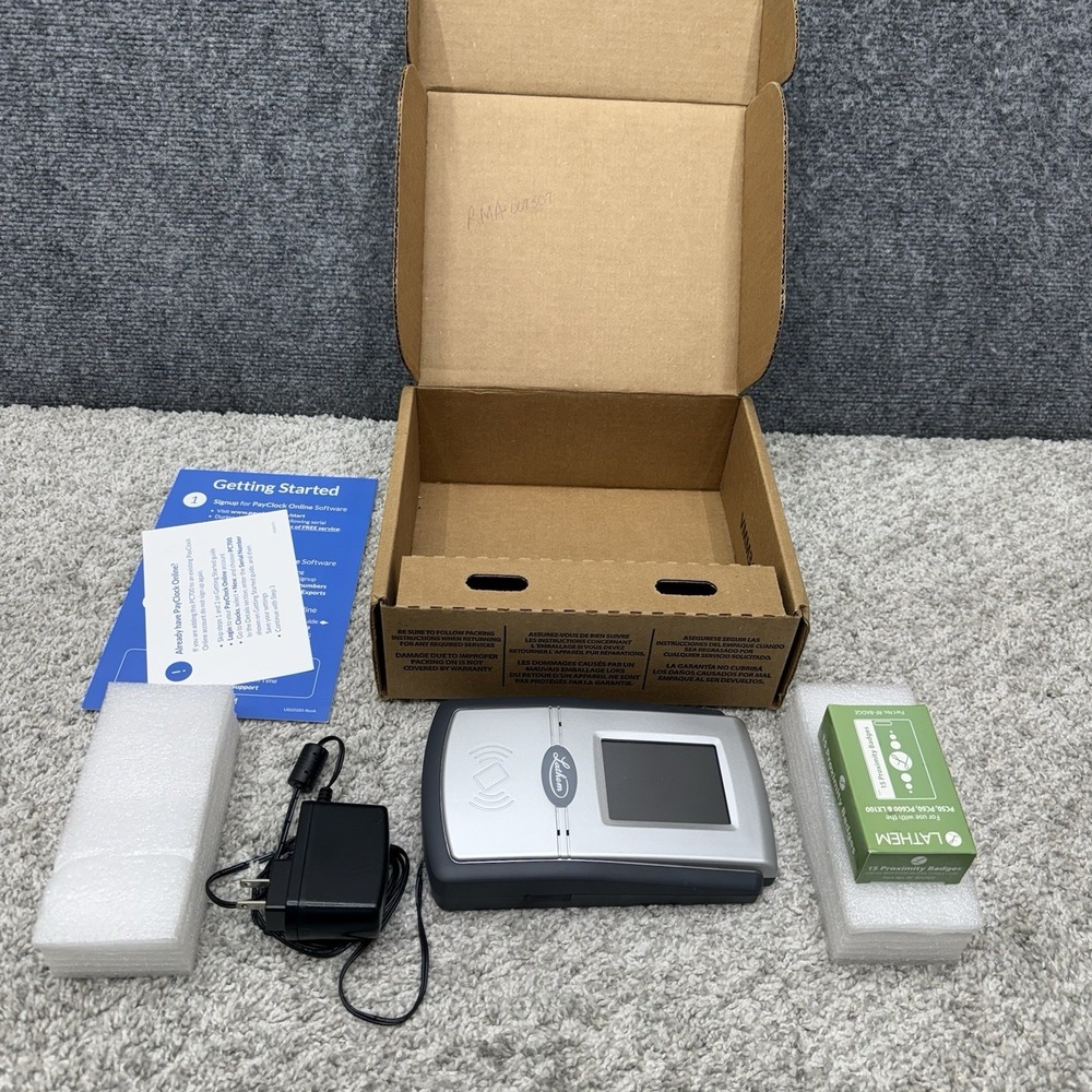 Lathem PC700 Employee Network Time Clock w/ proximity badges /For Parts Untested
